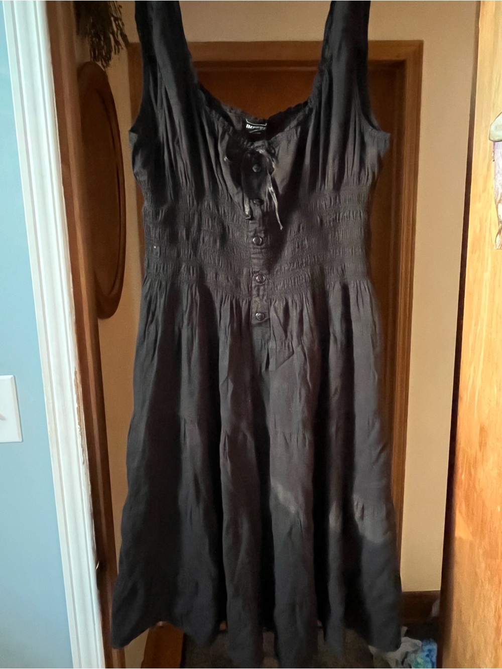 imPRESS Black Sleeveless Maxi Dress with Button Front